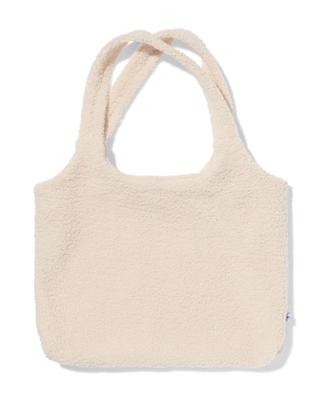 HEMA Schoudertas 50x37cm teddy crème
