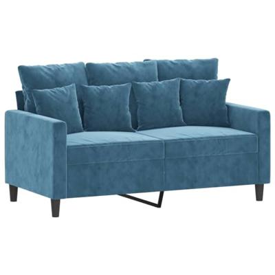 4-delige Loungeset met kussens fluweel blauw - thumbnail