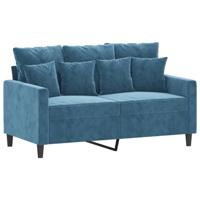 4-delige Loungeset met kussens fluweel blauw - thumbnail