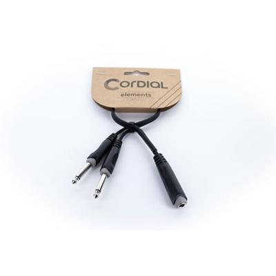 Cordial EY 0,3 GPP XLR Y-adapter [1x Jackplug female 6,3 mm (mono) - 2x Jackplug male 6,3 mm (mono)]
