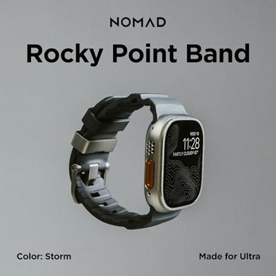 Nomad Rocky Point horlogeband / natural hardware 45/46/49mm - Storm Nomad Rocky Point horlogeband / natural hardware 45/46/49mm - Storm