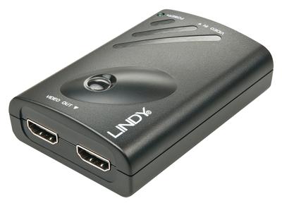 LINDY 2-poorts DisplayPort naar HDMI Splitter met Expander-view