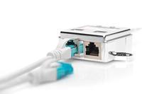 Digitus RJ45 Netwerk Adapter CAT 5, CAT 5e [2x RJ45-stekker - 1x RJ45-stekker] Grijs - thumbnail