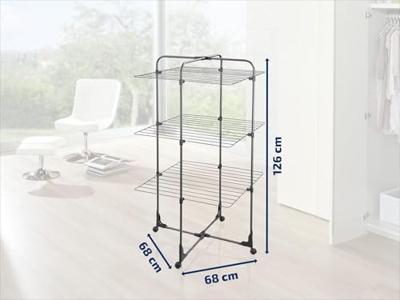 Leifheit 81691 Droogtoren Pegasus 420 42 m Drooglengte 145x76.5x70 cm Zwart - thumbnail