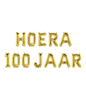 Set Folie Ballonnen - Hoera 100 Jaar Goud - thumbnail
