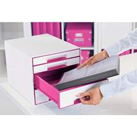 Leitz WOW Cube 5213 5213-20-23 Ladebox Wit 4 x DIN A4 Aantal lades: 4 - thumbnail