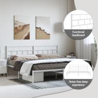 Bedframe met hoofdbord metaal wit 183x213 cm - thumbnail