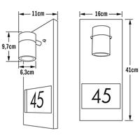KonstSmide WandspotModena Adress RVS met huisnummer - 7655-000 - thumbnail