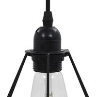 Plafondlamp met diamantvorm 3xE27 zwart - thumbnail