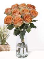 10 zalmkleurige rozen uit Ecuador - thumbnail