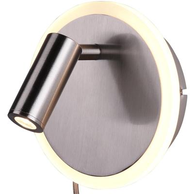 LED Wandlamp 7W Warm Wit 3000K Rond Mat Nikkel Aluminium