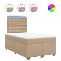 Boxspring met matras kunstleer cappuccinokleurig 90x190 cm - thumbnail
