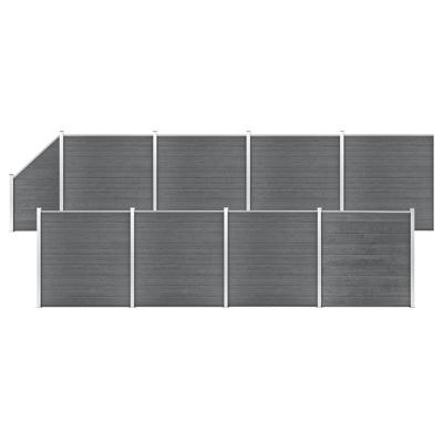 Schuttingset 8 vierkant en 1 schuin 1484x186 cm HKC grijs