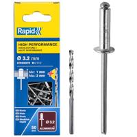 Rapid Blindklinknagels High Performance | Ø3,2 x 6 mm | Incl. Boor | 50 Stuks - 5001528 - thumbnail