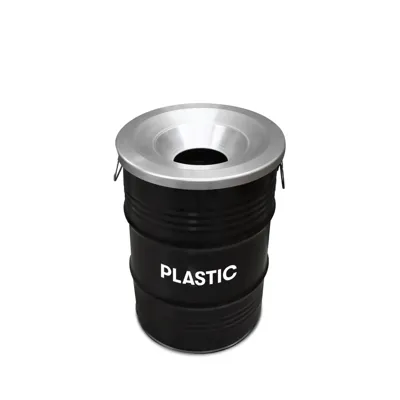 Olievat prullenbak 60L - Plastic - Met vlamwerend deksel