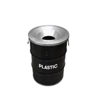 Olievat prullenbak 60L - Plastic - Met vlamwerend deksel - thumbnail