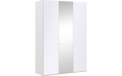 Goossens Kledingkast Easy Storage Ddk, Kledingkast 153 cm breed, 220 cm hoog, 2x glas draaideur en 1x spiegel draaideur midden