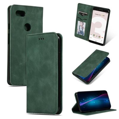 Retro huid voelen Business magnetische horizontale Flip lederen case voor Google pixel 3 (Army Green)