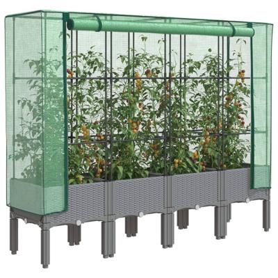 Plantenbak verhoogd met kashoes 160x40x140 cm rattanlook
