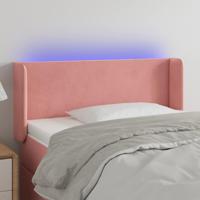 Hoofdbord LED 93x16x78/88 cm fluweel roze - thumbnail