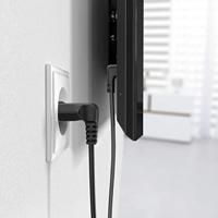 Hama Euro-netsnoer Aan Beide Kanten In Hoek 5 M Zwart - thumbnail