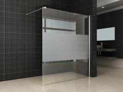 Douchewand Wiesbaden 140x200cm 8mm met Middenband NANO Glas
