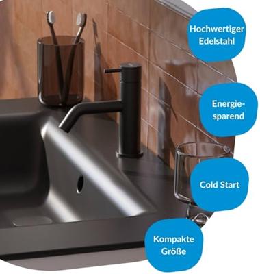 Wastafelkraan Qisani Flow Laag Geborsteld Mat Zwart