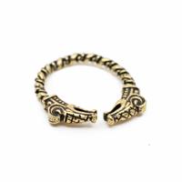 Verstelbare Viking Ring Goudkleurige Draak - thumbnail
