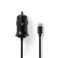 Nedis CCHAL240ABK Auto-oplader 2,4 A Vaste Kabel Appel Lightning Zwart - thumbnail