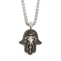 Talisman Ganesha Hamsa Hand Zilverkleurig - 30 mm - thumbnail