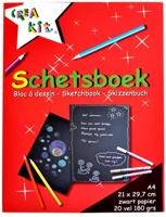 Creakit Schetsboek A4 20 vellen 180 gram zwart Crea - thumbnail