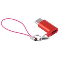 Mini draagbare USB naar type-C & USB-C Converter adapter met OTG (rood) - thumbnail