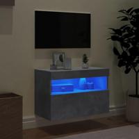 Tv-wandmeubel met LED-verlichting 60x30x40 cm betongrijs - thumbnail