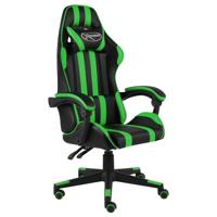 Racestoel kunstleer zwart en groen - thumbnail