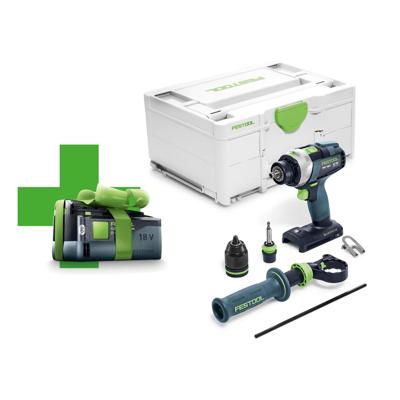 Festool TPC 18/4 5,0 I-Basic QUADRIVE Accu klop-/schroefboormachine 18V 5.0Ah in Systainer - 577053