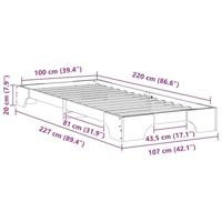 Bedframe met opslag Bruin 100 x 220 cm Hout - thumbnail