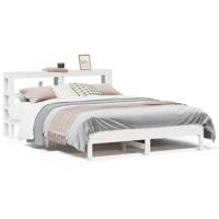 Bedframe zonder matras massief grenenhout wit 140x190 cm - thumbnail