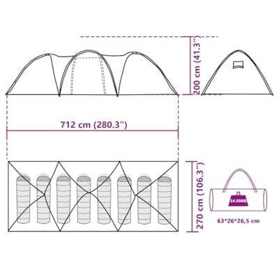 VidaXL Koepeltent 8-persoons waterdicht grijs en oranje