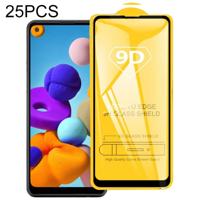 Voor Galaxy A21 25 PCS 9D Full Glue Full Screen Tempered Glass Film - thumbnail