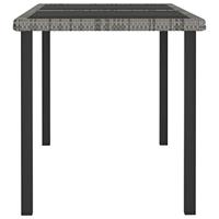 Tuintafel 140x70x73 cm poly rattan grijs - thumbnail