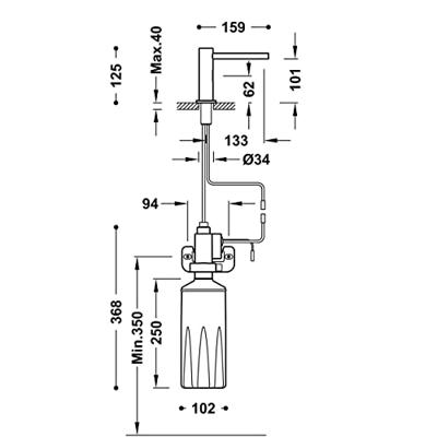 Elektronische Zeepdispenser Tres Tempo Base Laag Chroom