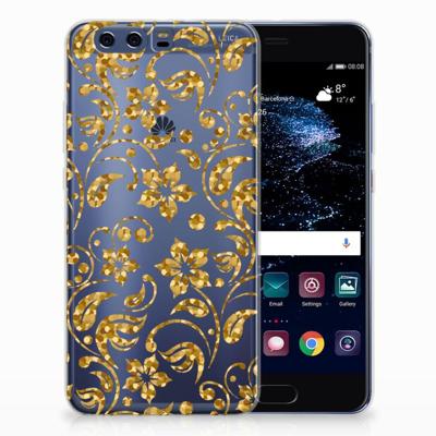 Huawei P10 Plus | TPU Case | Gouden Bloemen Huawei P10 Plus | TPU Case | Gouden Bloemen