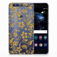 Huawei P10 Plus | TPU Case | Gouden Bloemen - thumbnail