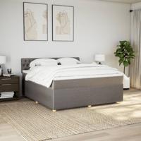 Boxspring met matras stof taupe 180x200 cm - thumbnail