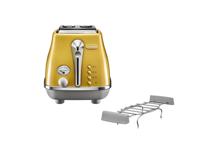 DELONGHI ICONA CAPITALS Broodrooster 2 sneetjes - 900W - Broodrooster met 3 functies - Inclusief gebakverwarmer - Geel - thumbnail