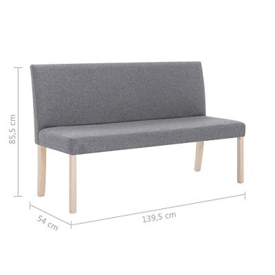 VidaXL Bankje 139,5 cm polyester lichtgrijs VidaXL Bankje 139,5 cm polyester lichtgrijs
