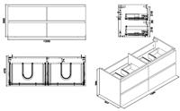 Wiesbaden Vision onderkast dubbel+ 4 laden 120x46 wit - thumbnail