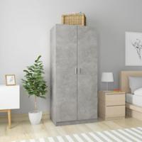 Kledingkast 80x52x180 cm bewerkt hout betongrijs - thumbnail