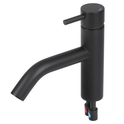 Differnz kraan gebogen koud/warm mat zwart