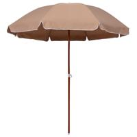 VidaXL Parasol met stalen paal 240 cm taupe - thumbnail